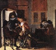 DUYSTER, Willem Cornelisz. Soldiers beside a Fireplace sg china oil painting reproduction